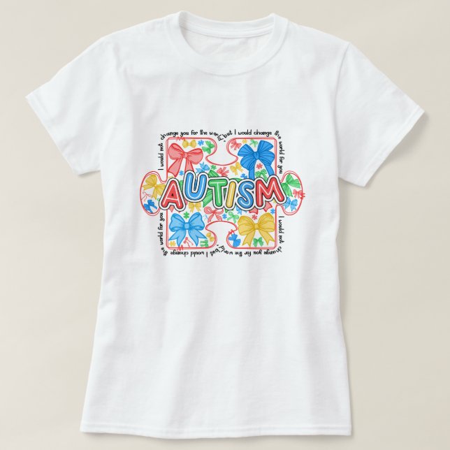 Camiseta Arco da Consciência da Consciência do Autismo para (Frente do Design)