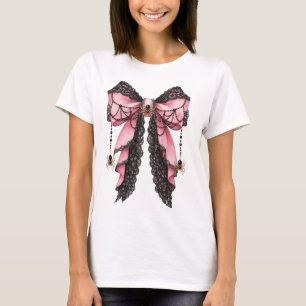 Camiseta Arco de Aranha Coquete Gótico Rosa Estético Hallow