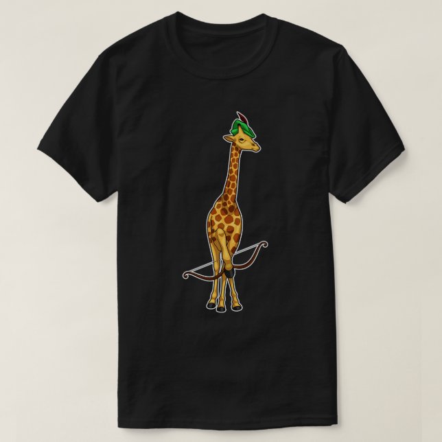 Camiseta Arco de arqueiro de girafa (Frente do Design)