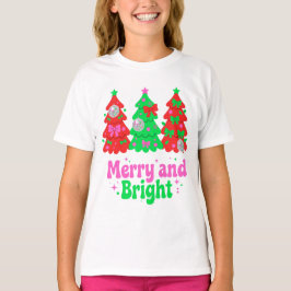 Camiseta Arco de Bola de Árvore de Natal Disco Alegre e Bri