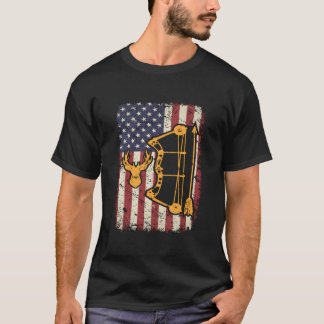 Camiseta Arco de Caça com Bandeira Americana Caça com Arco 
