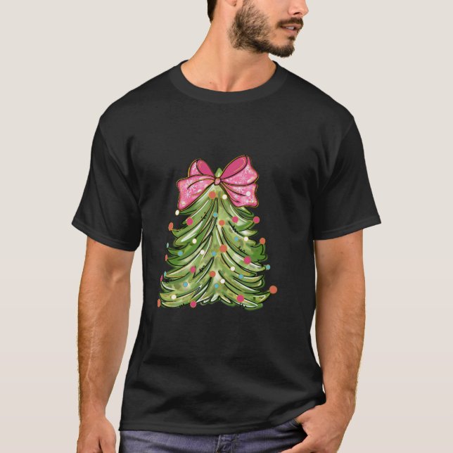 Camiseta Arco de Coquetê Bonito Natal Árvore Natal Natal Mu (Frente)