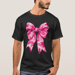 Camiseta Arco de coquete de Camuflagem Grande Menina Rosa M