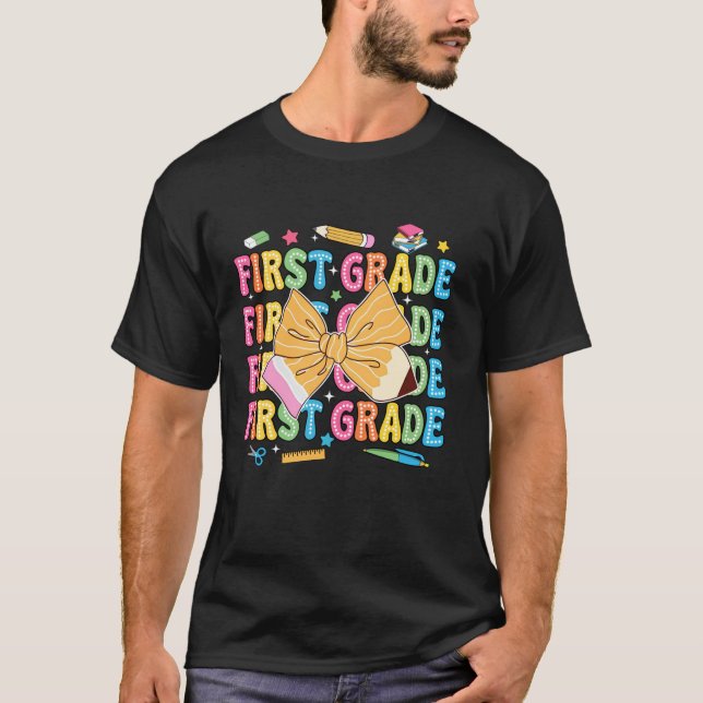 Camiseta arco De Coquete De Lápis De Professores Da Classe  (Frente)