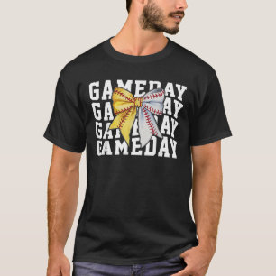 Camiseta Arco de coquete do dia de jogos Softball Baseball 