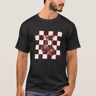 Camiseta Arco de Coquete do Padrão Verificado com Chic Burg