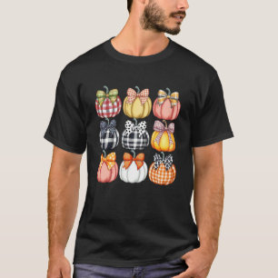 Camiseta Arco de Coquete Pumpkin Season Outono Folhas de Ou