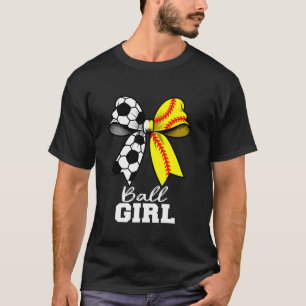 Camiseta Arco De Coquetel De Futebol Da Bola Moça De Softba