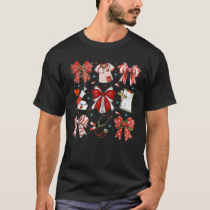 Camiseta Arco de Coquetes de Natal RN Enfermeiro Stethoscop