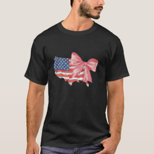 Camiseta Arco de Coquetes do Mapa Americano e Fitas Bandeir