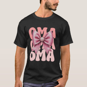 Camiseta ARCO de Coquette rosa-rosa-branca Dia da Avó-Mãe