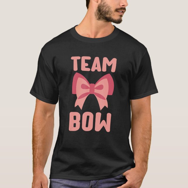 Camiseta Arco de Equipe Rosa Gênero Revele Chá de fraldas d (Frente)