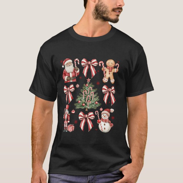 Camiseta Arco de Natal da Candy Candy Retro Cane Girly Wome (Frente)
