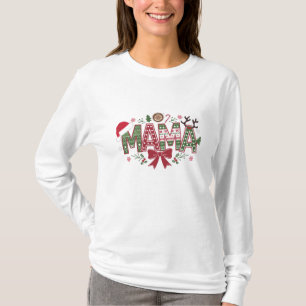 Camiseta Arco de Natal Mama Coquette Mama Claus Tree Cake