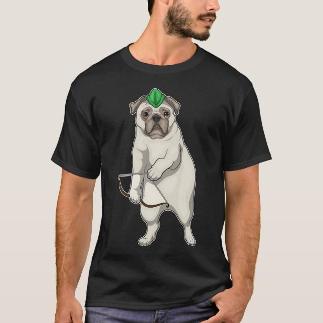 Camiseta Arco de Pug Archer (Frente)