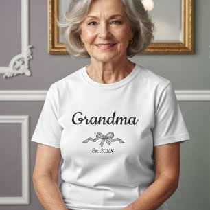 Camiseta Arco de Roteiro Simples Vovó Ano de Fundação Texto