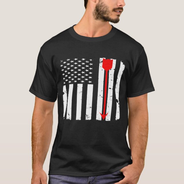 Camiseta Arco de Seta Vermelha da Archery - Bandeira Americ (Frente)