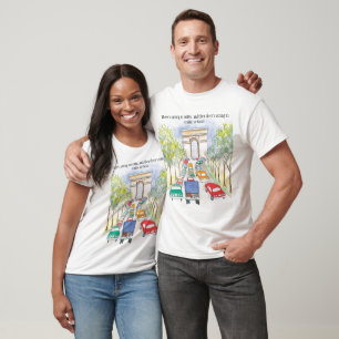 Camiseta Arco de Triomphe Paris - Esquema de Cores Aquátic