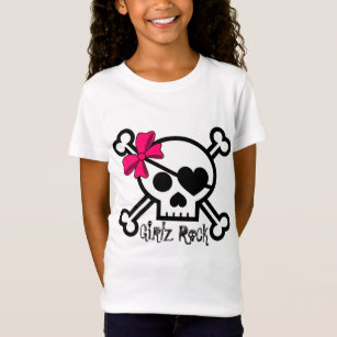 Camiseta Arco do crânio e do rosa da rocha das meninas