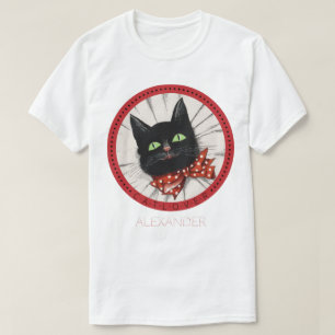 Camiseta Arco do Gato Lover Nome Preto Vermelho Preto Verde