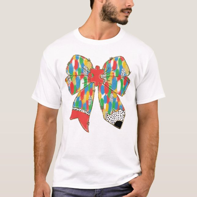 Camiseta Arco do Lápis de Sensibilização Autismo (Frente)
