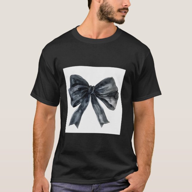 Camiseta Arco feminino em coqueta de Watercolor preto estét (Frente)