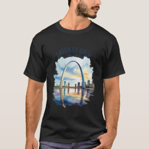 Camiseta Arco Gateway St Louis Missouri Aquarela Vintage