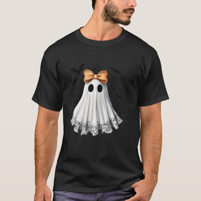 Camiseta Arco Ghost Coquette Ghost Ghost Spooky Hallowee (Frente)