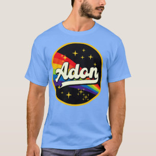 Camiseta Arco-Íris Adon No Estilo De Vintagem Espacial