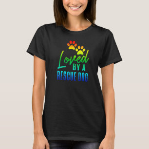 Camiseta Arco-Íris Adorado Por Adoção De Pet De Cachorro De