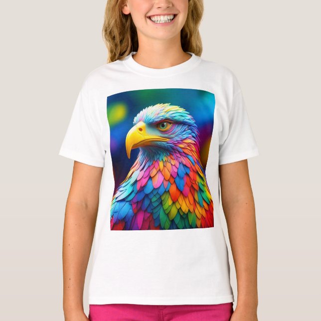 Camiseta Arco-Íris - Águia-Válida Colorido-65456 (Frente)
