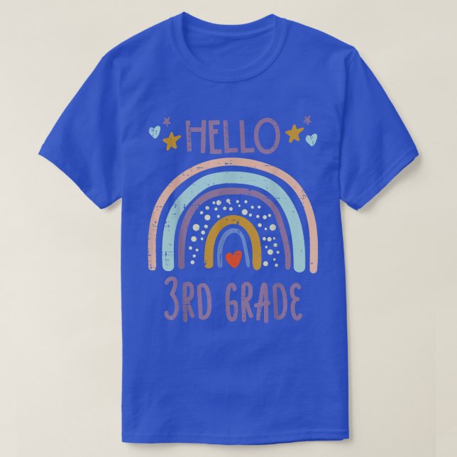 Camiseta Arco-Íris Alô, 3º ano, 3º ano, escola primária (Frente do Design)