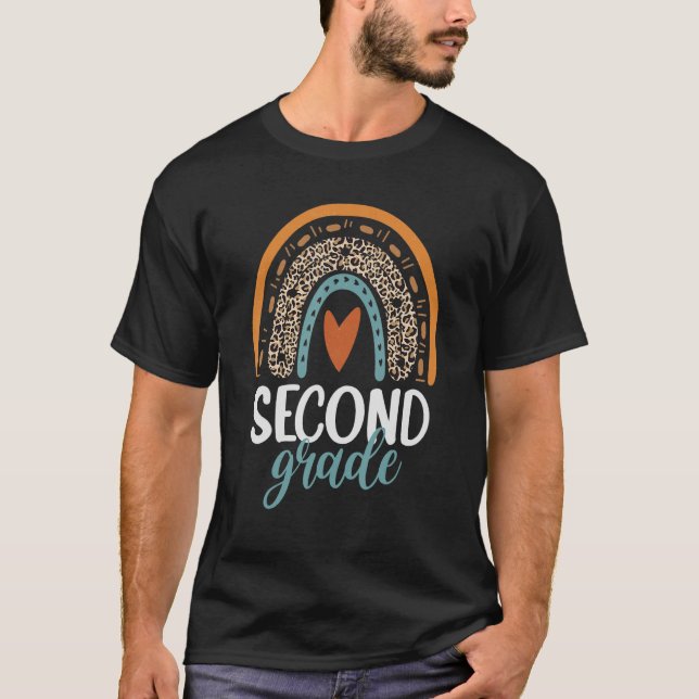 Camiseta Arco-Íris Alô Segundo segundo Professor Primeiro D (Frente)