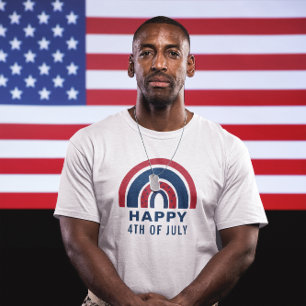 Camiseta Arco-íris Americano EUA Dia da Independência 4 de 