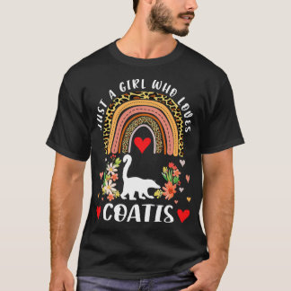 Camiseta Arco-íris Apenas Uma Garota Que Ama Coatis garota