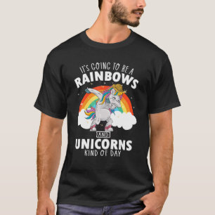 Camiseta Arco-Íris Bonito Unicórnios Tipo Dabunicon Do Dia