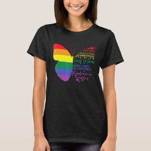 Camiseta Arco-Íris Borboleta LGBTQ Gay Bi Prioridade Apenas