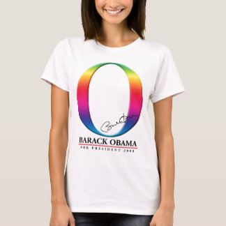 Camiseta Arco-íris branco O - Barack Obama para o