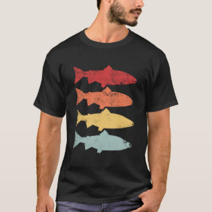 Camiseta Arco-Íris Captura Pesca Retro-Vintage Peixe Presen