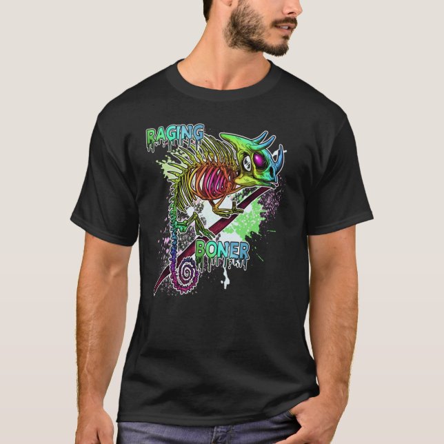 Camiseta Arco-Íris Chameleon Skeleton (Frente)