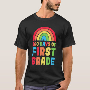 Camiseta Arco-Íris Colorido 100 Dias Do Primeiro Grau De S
