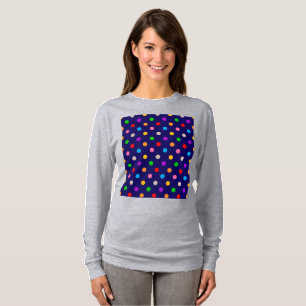 Camiseta Arco-íris Colorido de Bolinhas Azul