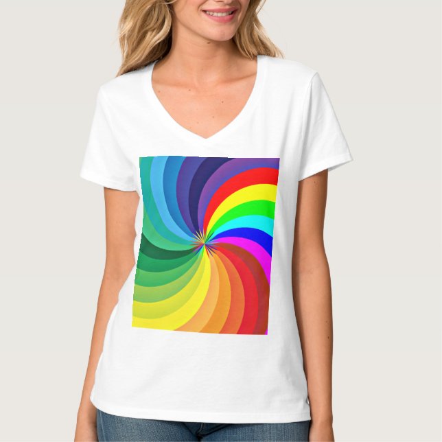 Camiseta Arco-Íris Colorido Mandala-46556 (Frente)