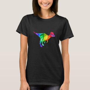 Camiseta Arco-Íris Colorido Paquicefalossauro Dinossauro