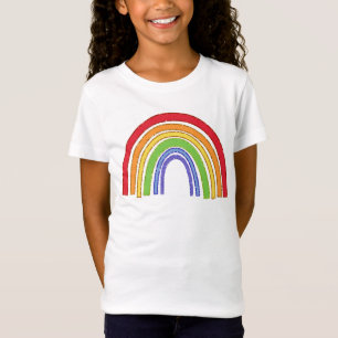 Camiseta Arco-Íris Com Glitter Faux