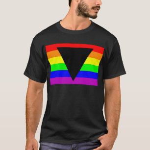 Camiseta Arco-íris com triângulo preto para alegre e