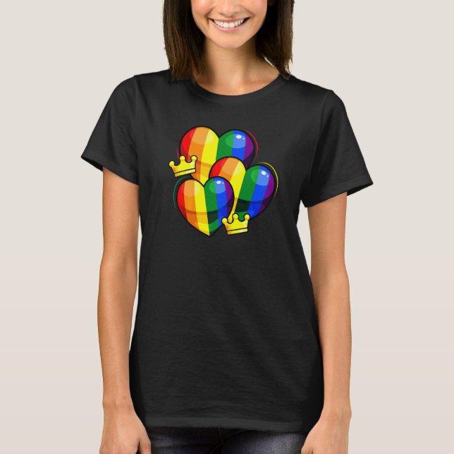 Camiseta Arco-Íris Coração Lgbt Q Ficheiro Cotovelo Gay P (Frente)