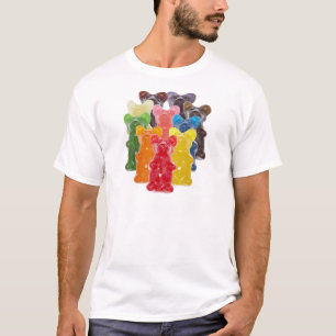 Camiseta arco-íris cores doce amante doce ursinho