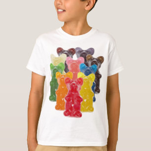 Camiseta arco-íris cores doce amante doce ursinho