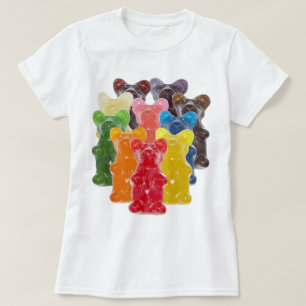 Camiseta arco-íris cores doce amante doce ursinho